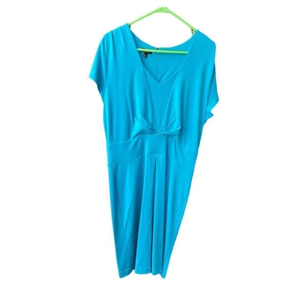 Talbots size 16  Ponte knit dress. Gathered front body flattering.